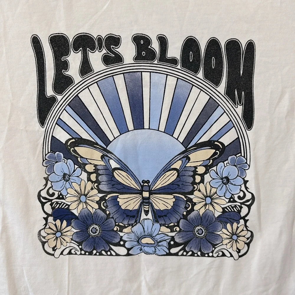 New & Other Stories Cap-Sleeve T-Shirt White Print Small - Picture 6 of 9
